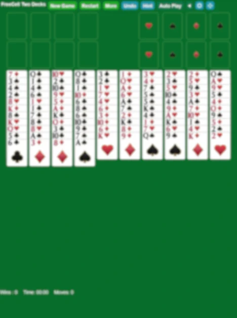 FreeCell mit zwei Decks starten